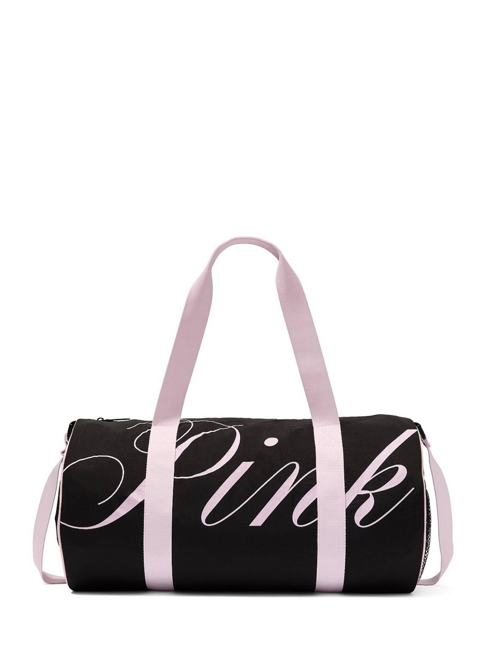 PINK Victoria's Secret Black Duffel with Light Pink Straps & Logo